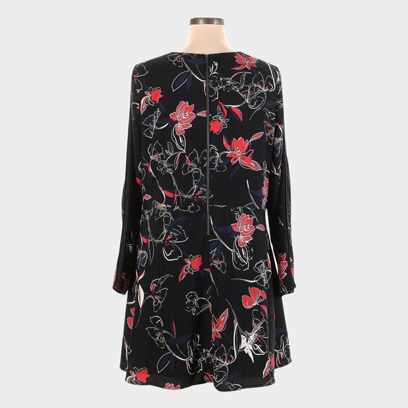 Halogen Marybeth Floral Print Long Sleeve Mini Length Career Dress Size M - Picture 4 of 11